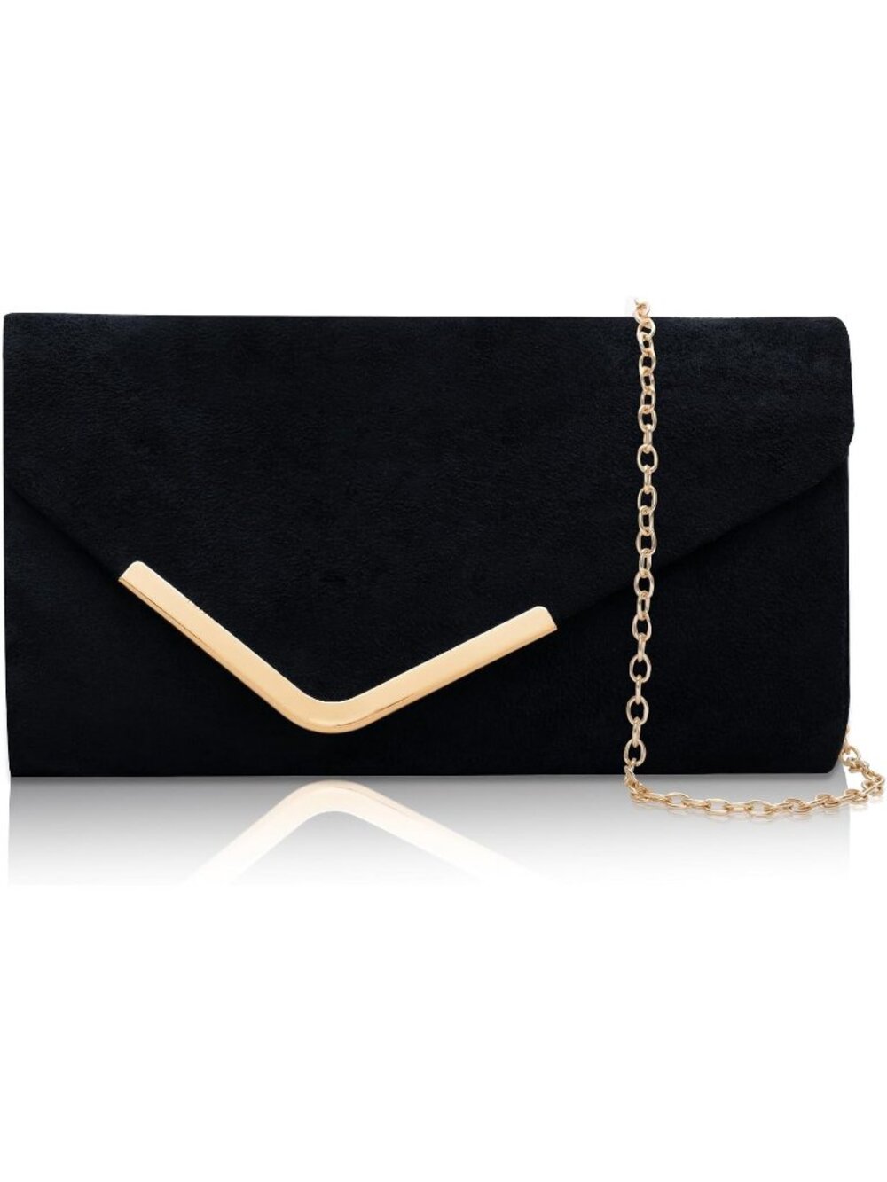 Women Black Lace Floral Mesh Envelope Chain Crossbody Prom Evening Bag Clutch
